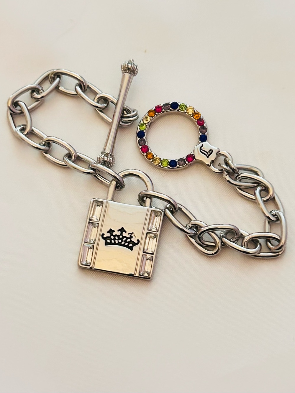 Juicy Couture Lock & Rainbow Charm Bracelet